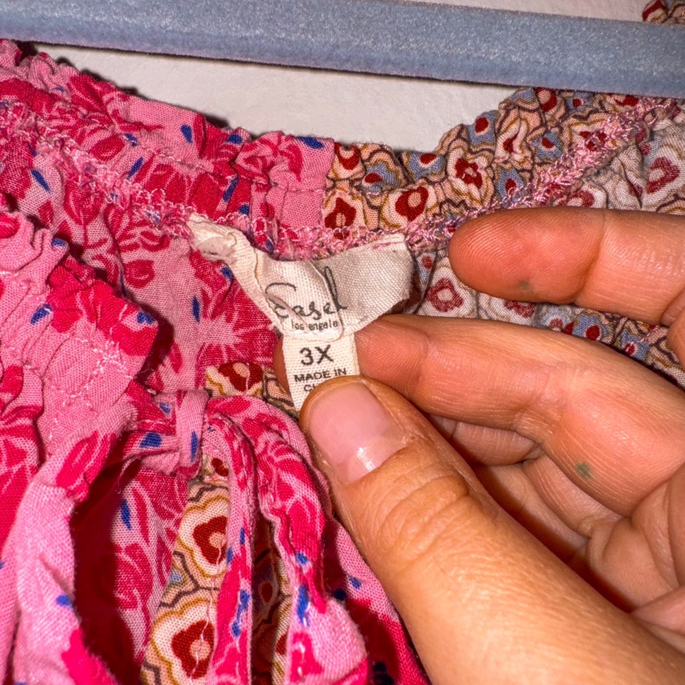 Easel Multicolor Boho Trend Patchwork Floral Blou… - image 3